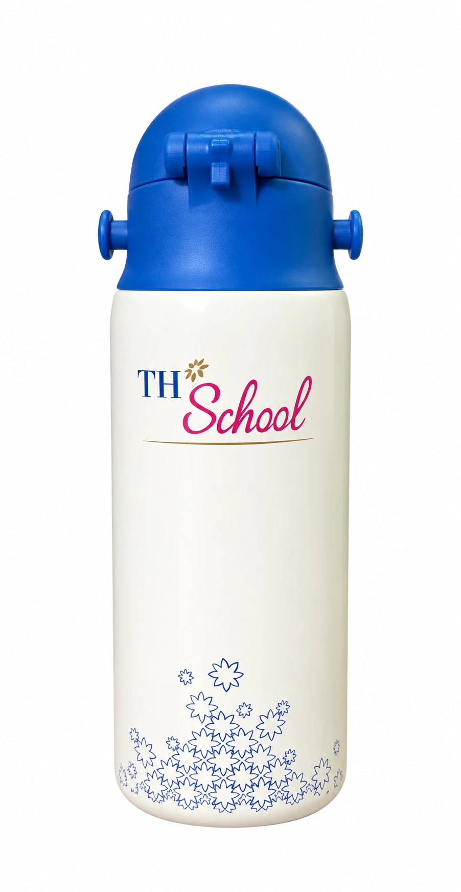 Bình giữ nhiệt nắp ống hút in logo TH School - quà tặng trường học