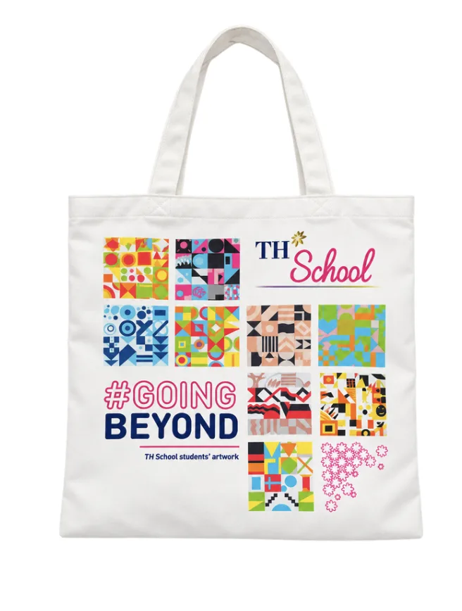 Túi tote canvas in tranh vẽ học sinh TH School