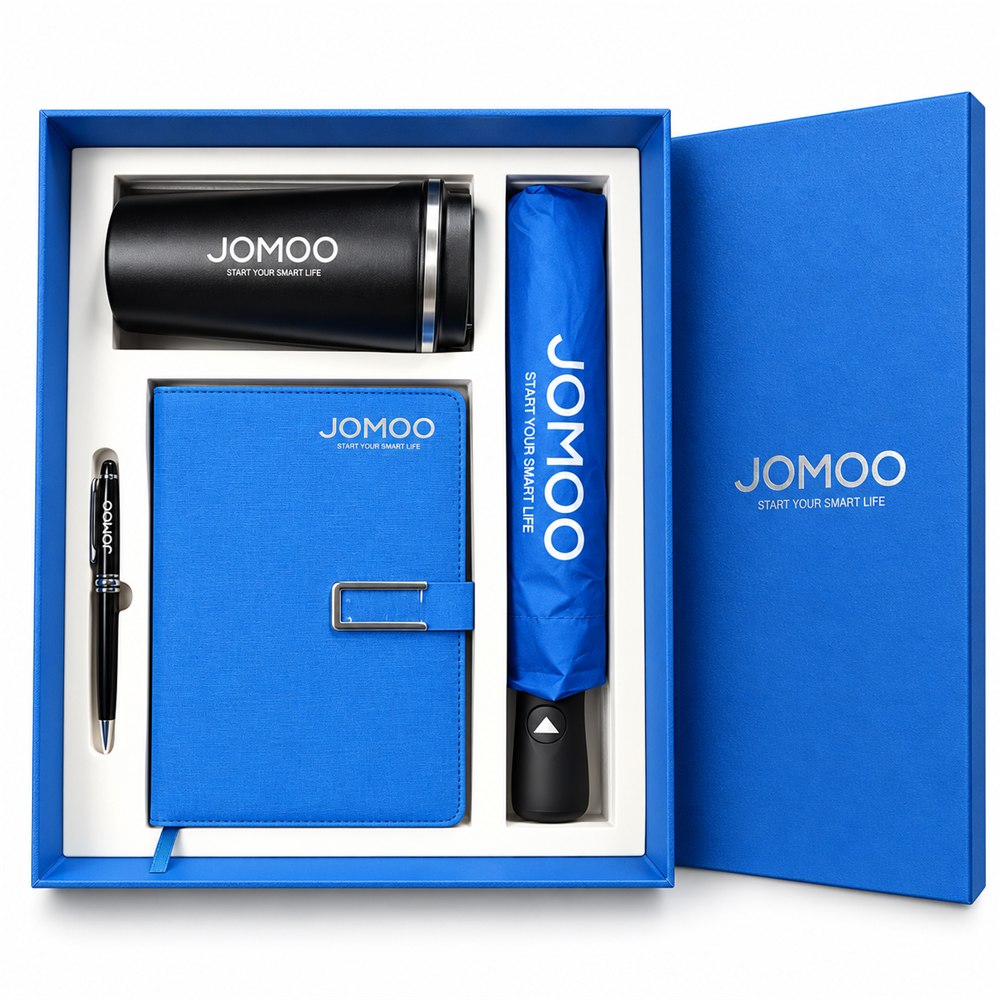 Set quà tặng in logo đóng hộp (bình giữ nhiệt, sổ, bút, ô) — một lựa chọn cho quà vinh danh hoặc quà tham dự YEP.